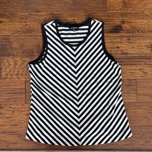 Liverpool Black and White Striped Tank Top